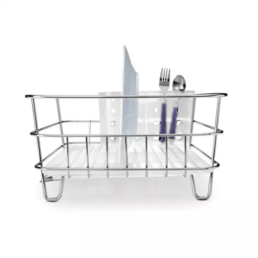 Simplehuman Stainless Steel Wire Frame Dish Rack, Frosted - Silver