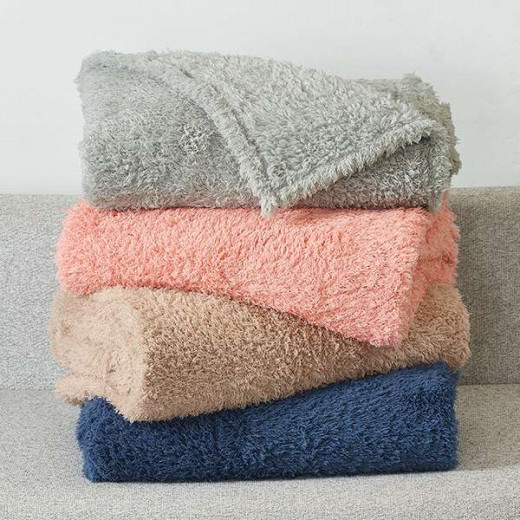 Nova Home Fur Fluffy Blanket - Single/Twin- Ivory - Pink