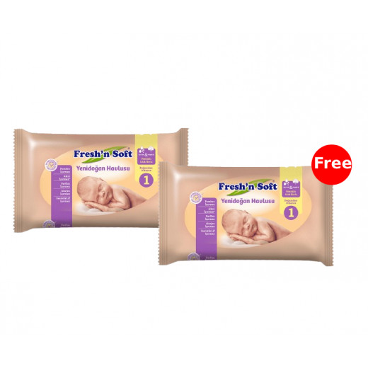 Fresh'n Soft Water Wipes Newborn Wet Towels, 40 Wipes(Buy 1 Get 1 For Free)