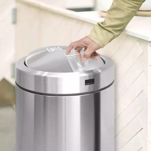 Simplehuman Stainless Steel Trash Bin, Brushed, 55 Liter