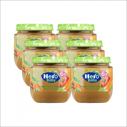 Hero Baby Vegetables Puree Mixed Vegetables, 125g, 6 Packs