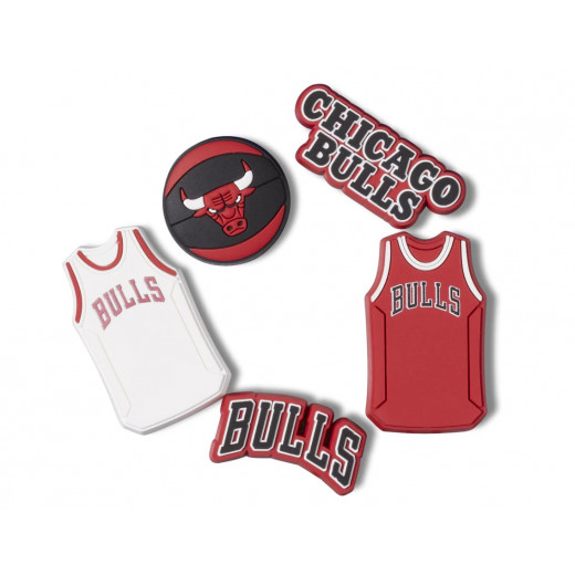 Crocs Jibbitz Symbol Shoe Charms for Crocs Nba Chicago Bulls 5 Pack