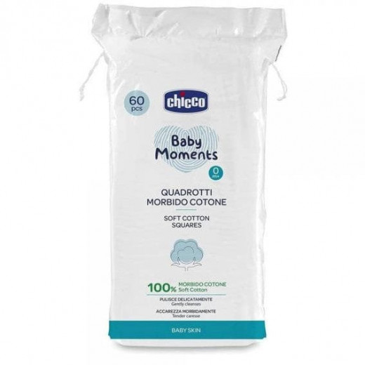 Chicco Baby Moments Cleaning Cotton Wipes, 60 Wipes, 4 Packs