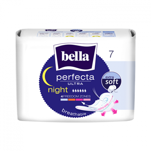 Bella Perfecta Ultra Night Extra Soft, With Wings, 7 Pieces, 6 Packs