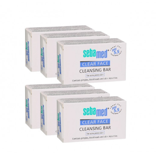 Sebamed Clear Face Cleansing Bar, 100 Gram, 6 Packs