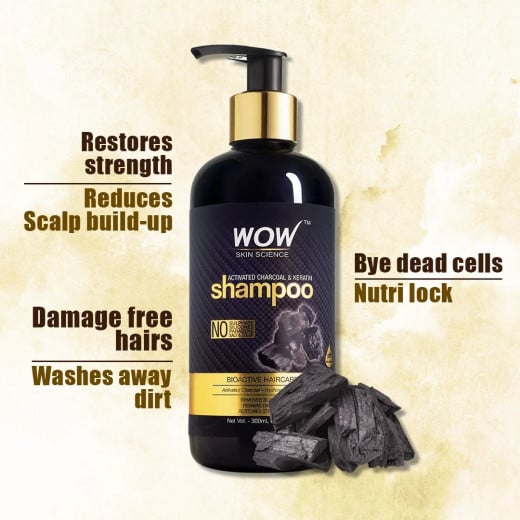 Wow Skin Science Keratin Shampoo, 300ml, 2 Packs