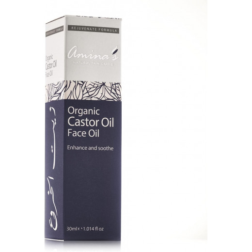 Amina's Organic Castor Oil Face Care Dropper, 30 Ml, 2 Packs