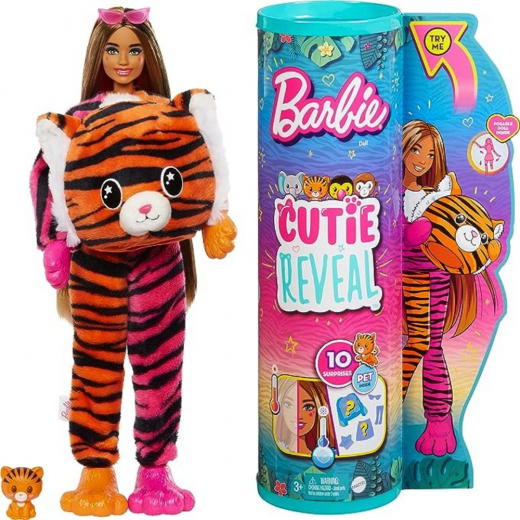 Barbie | Cutie Reveal Jungle Series Doll | Tiger