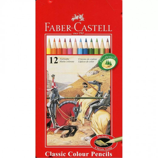 فابر كاستل - أقلام رصاص كلاسيكية من 12 قلم في علبة معدنية