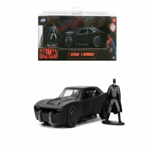 JADA | DC Comics The Batman Batmobile Metal car + Batman figure set