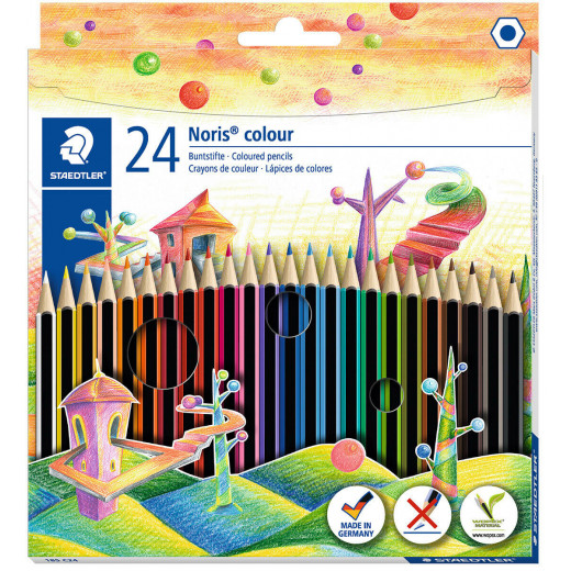 ستيدلر - أقلام رصاص ملونة من نوريس 24 قطعة