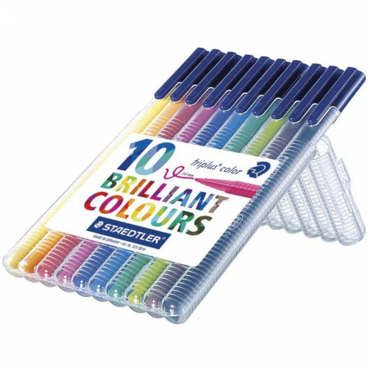 Staedtler Triplus Neon Color Triangular Fibre-Tip Pen, Pack of 12