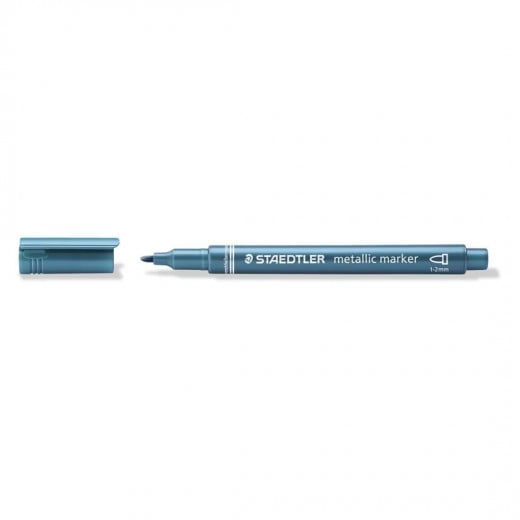 ستيدلر - قلم تحديد ميتاليك - أزرق