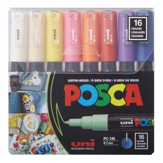 Uni-Ball | Uni Posca Paint Marker Pen Extra Fine PC-1M | 16 Colors