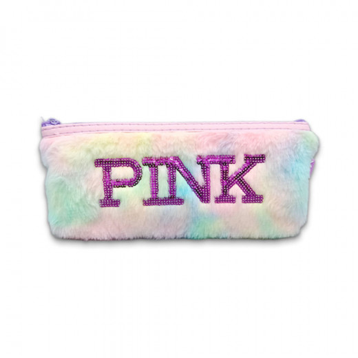 K Back To School | Pink Feather Fur Pouch | Random Color