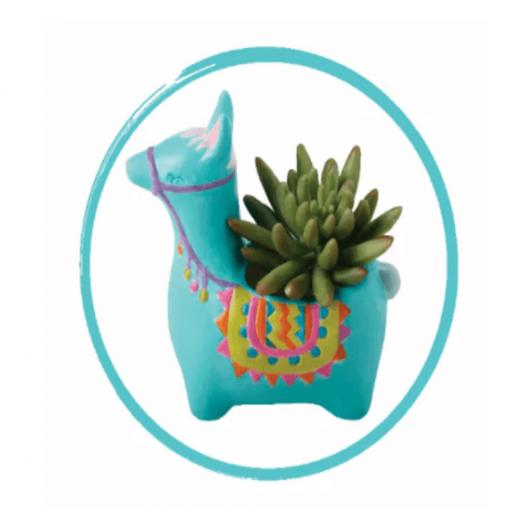 K Toys | Modern Wonder Ceramic Flower Pot Kit 2 Pack - Llama & Fox