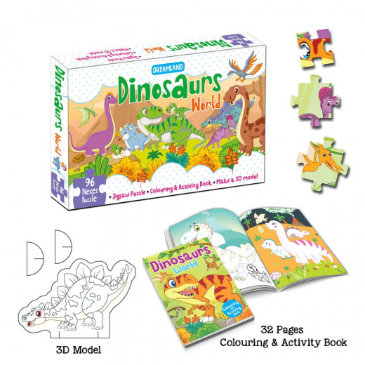 Dreamland dinosaurs world jigsaw puzzle for kids 96 pcs