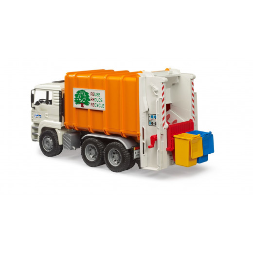 Bruder Man TGS Rear Loading Garbage Truck (Grey/Orange)