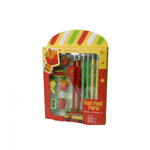 Fast Food Pencil And Eraser Set