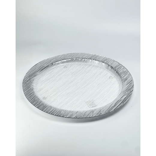 Vague Round Acrylic Serving Plate, Bark Design, 40 Cm