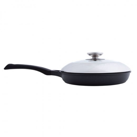 Arshia Premium Non-Stick Pan DC Frypan 24CM , Long handles that stays cool , Sparkling glass-and-stainless covers give you a clear view