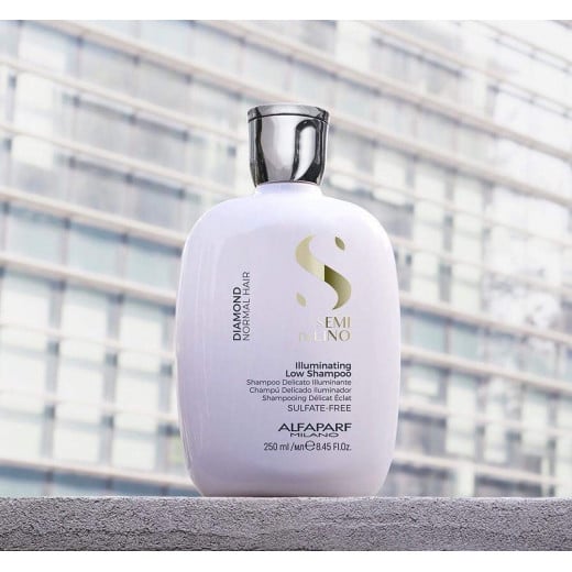 Alfaparf Milano Semi Di Lino Diamond Shine Illuminating Low Shampoo 250ml- Sulfate Free - For Normal Hair - Paraben and Paraffin Free - Safe on Color Treated Hair