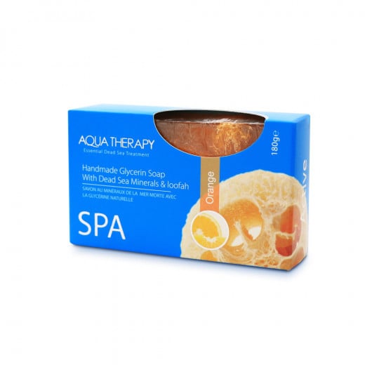 Aqua Therapy Hand Made Glycerine Soap ( Orange), 180g [With Loofah]