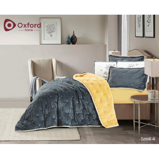Oxford home laurel flannel comforter set king size 6 pcs