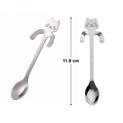 Mini spoon with cat top shape