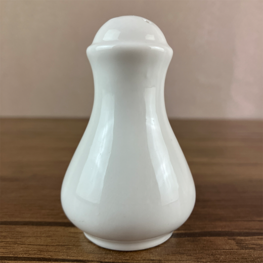 Plain white porcelain salt shaker