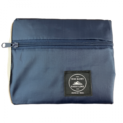 Navy Blue Travel Luggage Handbag, Zipper Multifunctional Duffle Bag