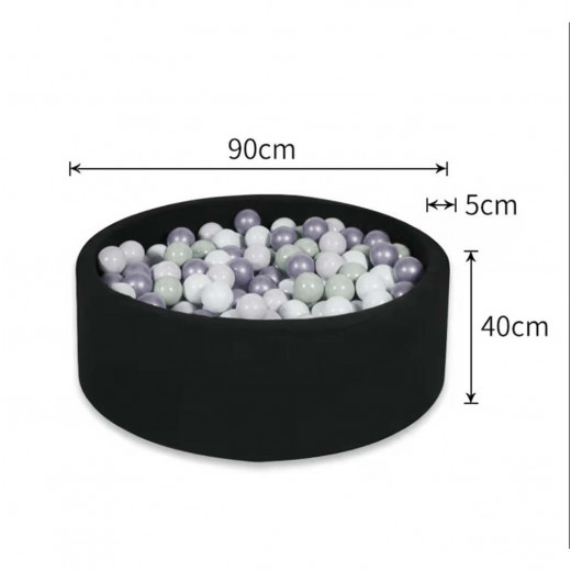Baby Foam Round Ball Pit without balls - black