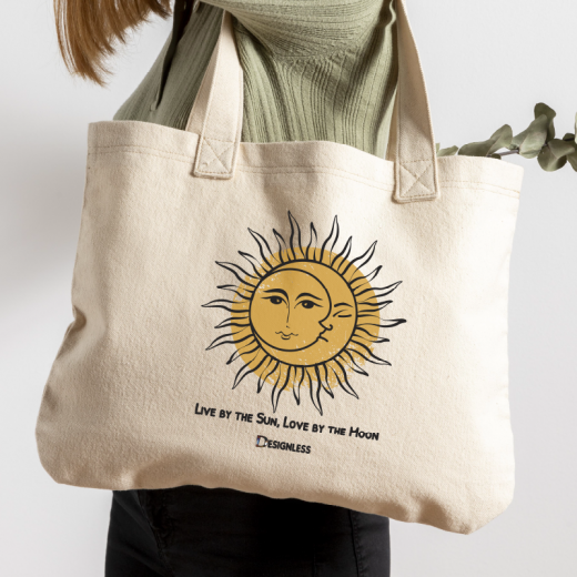 الشمس والقمر  - حقيبة قماش