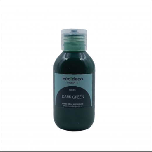 Ecodeco 100ml D. Green Color for Resin and Concrete Art