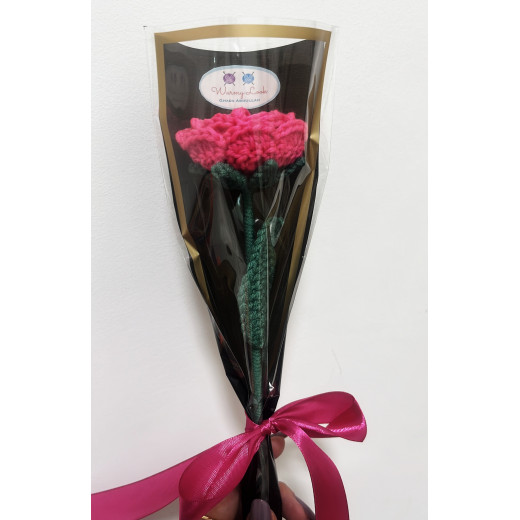 1 Pc handmade pink rose